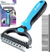Candure Spazzola per Cani, Pettine Gatti per Pelo Acciaio Inossidabile 17+9 Doppia Faccia Strumento di Deshedding Animali per Cane Pelo Lungo, Medio e Corto (Blu) – B08JHTC1LY