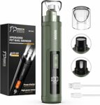 Lima Unghie Cani – Tagliaunghie Cani Elettrico Ricaricabile Professionale a 3 velocità per Animali Domestici con 4 luci LED – Ultra Silenzioso (40db) per Cani/Gatti, con Cappuccio Antipolvere – B0CG8KLRTJ