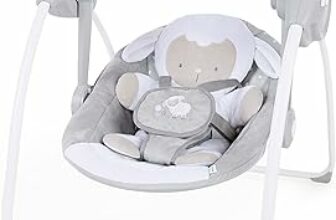 Ingenuity Comfort 2 Go Altalena compatta portatile a 6 velocità con musica, pieghevole, 0-9 mesi (Cuddle Lamb) – B07QVLTZ6N