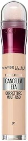 Maybelline New York Correttore Multi-Uso, Idratante e con Coprenza Modulabile, Imperfezioni e Occhiaie Coperte, Con Bacche di Goji e Haloxyl, Cancella Età, Tonalità: 01 Light, 6,8 ml – B00KLXFUW4