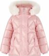Happy Cherry Cappotto Piumino Bambina Calda Giacca Invernale con Pelliccia Cappuccio Rimovibile Ragazze Parka Lucido Antivento Elegante 3-9 Anni – B0FKMSX6SF