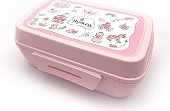 Fackelmann Lunch Box Rettangolare Princess 2.2L, 20x13x8,5 cm – Portapranzo Grande Bambini in PP con Clip – Ideale Scuola, Gite – Contenitore merenda, Lavare a Mano, Linea Mini Cooking – B0FFTJ4MGM