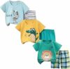 XM-Amigo Set di 3 Magliette a Maniche Corte per Bambini Neonato Ragazzi Ragazzino, a Mezza Manica,Confezione da 6 (6 Mesi-5 Anni) – B08YXJNJHQ