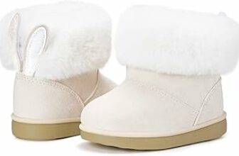 KVbabby Stivali Bambine Stivaletti da Neve Ragazze Caldo Fodera Bambini Stivali da Neve Scarpe da Invernali Antiscivolo Boots All’aperto – B0DG5NJ565