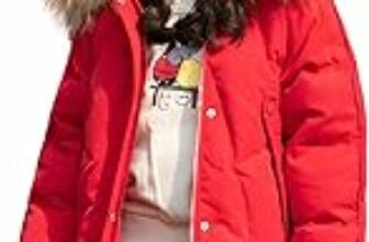 amropi Bambini Ragazze Cappotto con Pelliccia Cappuccio Inverno Parka Piumino Giacca per 5-13 Anni – B0B76JQY64