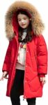 amropi Bambini Ragazze Cappotto con Pelliccia Cappuccio Inverno Parka Piumino Giacca per 5-13 Anni – B0B76JQY64