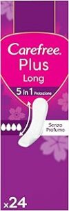 Carefree Salvaslip Plus Long Senza Profumo, Salva slip donna extra lungo con protezione 5in1 per 8h di sensazione di asciutto, Assorbenti senza profumo ultra sottili per uso quotidiano, 24 salvaslip – B0F9YTV4RT