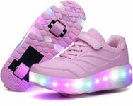 Rolltongoz Scarpe con rotelle da Bambina Scarpe con luci Ragazza Scarpe da LED Ruota Skateboard Sneaker Sportive con Rotelle Automatiche Ruota Multisports Skateboard Sneaker con Ruote per Bambini… – B0BD4C87H4
