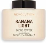 Makeup Revolution, Loose Baking Powder, Prolunga l’usura del trucco, Polvere fissante per il trucco, Banana chiara, per pelli chiare, 32g – B08B36528M