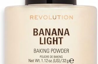 Makeup Revolution, Loose Baking Powder, Prolunga l’usura del trucco, Polvere fissante per il trucco, Banana chiara, per pelli chiare, 32g – B08B36528M