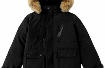 Happy Cherry Bambino Ragazzo Cappotto Invernale Giacca Imbottito Caldo con Pelliccia Cappuccio Rimovibile Stile Parka Antivento per 5-14 Anni – B0FKMWS3C6