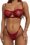heekpek Lingerie Babydoll Donna Hot Pizzo Sleepwear Completo Intimi Set Intimo Camicie da Notte 2 Pezzi Soft Reggiseno Pizzo con Ferretto e Perizoma – B08R9D7C3J