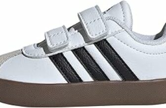 adidas Unisex – Bambini e Ragazzi VL Court 3.0 Shoes, Cloud White/Core Black/Grey One, 24 EU – B0CKS13K9D