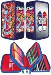 Astuccio scuola con accessori, Blu, 19 x 11,5 x 6 cm, Motivo: GRAFFITI – B0CZF5L7QX