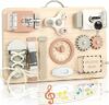 Joyreal Pannello Sensoriale Bambini Montessori Legno – Busy Board Giochi Montessori Tavola Sensoriale con Carillon Specchio Neonati Giochi Educativi Regalo – B0CTZTYYV6