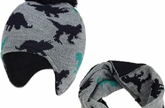 TAGVO 2 in 1 Cappello Bambino Sciarpa, Inverno Caldo Di spessore Fodera in pile Berretto lavorato a maglia Scaldacollo, Cappello Elastico Scaldacollo per Neonati e Bambini Piccoli – B08PC2V1XD