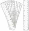 Righello in plastica trasparente, 10 righelli dritti da 15,7 cm, in plastica trasparente, strumento di misurazione per studenti, scuola, bambini, aula e forniture per ufficio – B09XMLTXV6