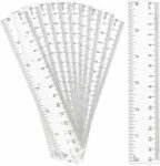 Righello in plastica trasparente, 10 righelli dritti da 15,7 cm, in plastica trasparente, strumento di misurazione per studenti, scuola, bambini, aula e forniture per ufficio – B09XMLTXV6