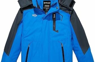 Wantdo Giacca da Montagna Calda Invernale Giaccone da Neve a Vento Cappotto da Snowboard in Pile Giubbotto da Sci con Cappuccio Impermeabile Bambino – B07D7TW91Y