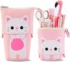 Astuccio Telescopico Forma di Gatto in Tela Resistente per Bambina e Bambini, Pop Up Astucci per Ragazzi e Ragazze, Rosa – B087JLFH3M
