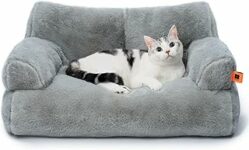 MEWOOFUN Cuccia Grande per Gatti e Cani, 66 x 48 cm, Soffice e Morbida, per Animali di Medie e Piccole Dimensioni, Con Fondo Antiscivolo (Grigio) – B0CT4HWDNC