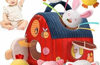 Giochi Montessori Neonato 6-12 Mesi – Casa Morbida Animali da Fattoria con Fienile/Sonaglio/Specchio Neonati Montessori Sensoriale Educativo per Bambini 1 2 3 Anni, Regalo Perfetto per Neonati e Prima – B0FG2P67BW