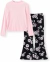 PATPAT Set per bambina: top a maniche lunghe e pantaloni a zampa. Abbigliamento ideale per scuola, feste o come regalo. Stile comodo e alla moda per bambine! – B0D6YVGMFY