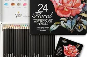Castle Art Supplies Set di Matite Acquerellabili a Tema Botanico | 24 Vibranti Colori Selezionati | Disegna e Dipingi | Ideale per Artisti Adulti, Anche Idea Regalo | In Speciale Cofanetto di Latta – B096W1XY85