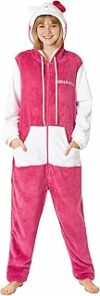 Hello Kitty Sanrio Tuta Intera Bambina con Cappuccio, Anime Accogliente Abbigliamento da Casa Kawaii Pigiama Intero Bambini – B0DBHG974N