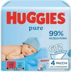Huggies Pure Salviette Umidificate per Bambini, 12 Pacchi da 56 Pezzi (3+1) – B017UO2QJQ