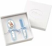 VALENTI & CO. Disney Baby Prima Infanzia – Set Box Regalo Con Spazzola Capelli E Pettine Indispensabile Tra Gli Accessori Neonato Con Finiture Winnie The Pooh In Argento, Celeste, One size – B06WVVL5T1