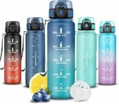 Grsta Borraccia – 0,5 litri – Borraccia Bambina, Boraccia Orari, Boraccia Graduata, Bottiglia Motivazionale, Bottiglia Senza Perdite, Facile da Trasportare, per Scuola, Bambina, Fitness, Sport – B0FKMVFKP3