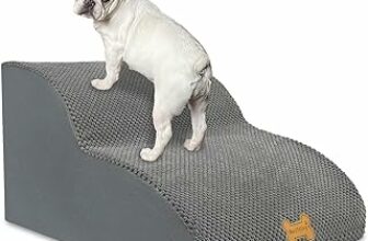 Nepfaivy Scaletta per Cani per Salire sul Letto – Rampa per Cani e Gatti, Scala con Copertura Rimovibile e Lavabile, Grigio, (2 Passi) – B0C9SKK1B5