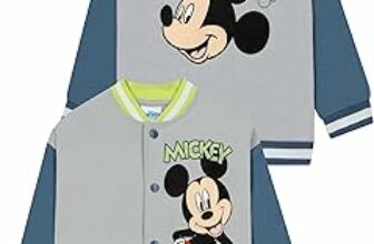 Disney Giubbotto Bomber Bambino Mickey Mouse, Giacca Mickey Per Bambini, Giacca Baseball Cotone Estiva – B0FQ5THHW3