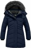ZSHOW Cappotto con Cappuccio Antivento Giacca Lunga Caldo Invernale Giubbotto Idrorepellente Casual Parka da Viaggio Spesso Bambina – B09WVXQ5M3