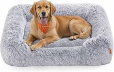 Feandrea Cuccia per Cani, Divano per Cani Medio, 106 x 75 x 20 cm, Cuscino per Animali, Imbottitura Morbida Bordi Rialzati, Sfoderabile e Lavabile, Antiscivolo, Grigio Ombré PGW273G01 – B0DM8LNKF8