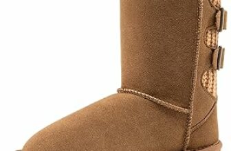 DREAM PAIRS Stivali Invernali per Bambini e Bambine, Foderati in Pelliccia Sintetica, Stivali Alti Fino a Metà Polpaccio con Fibbia – B0D49PJQWJ