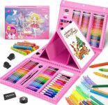 Spardar kit Disegno per Bambini, 240 Pezzi Valigetta Colori Deluxe con Cavalletto a tre Ante, Kit da Disegno con Pastelli a Olio, Pastelli, Pennarelli, ecc., Regalo per Bambini Principianti – B0B9BC561Q