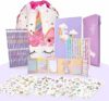 Regalo Unicorno 6 7 8 9 Anni Femmina, Cancelleria Kawaii Bambina Cartoleria Astuccio Unicorno Set Assortito per Bimbe,Viola – B098967D86