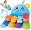 hahaland Giochi Montessori 6 Mesi, Peluche Polpo Multisensoriale con Sonaglio & Specchio, Giochi Tummy Time Neonato con Dentizione, Regalo Neonato 0 3 6 9 Mesi – B0DRNLZMCB
