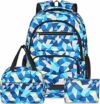 Set di 3 Pezzi Zaino Scuola Elementare per Bambina e Ragazzo – Zaino, Portapranzo e Astuccio – Blu – B0DB4XRMVK