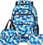 Set di 3 Pezzi Zaino Scuola Elementare per Bambina e Ragazzo – Zaino, Portapranzo e Astuccio – Blu – B0DB4XRMVK