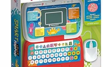 Clementoni – Computer Kid Smart Laptop Educativo Bambini 4+ Anni, 30 attività Educative, Gioco Elettronico per Imparare Lettere, Numeri e Musica, Mouse e Batterie Inclusi, Lingua Italiana, 16482 – B0D8JYHM4V