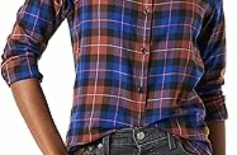 Amazon Essentials Camicia in Flanella Leggera a Maniche Lunghe, vestibilità Classica Donna – B08WQVCWB1