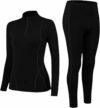 Fengzio Intimo Termico Donna Invernale, Maglia Termica Donno Funzionale Pantaloni e Maglie con Cerniera, Tuta Termice Donne Set per Sci Corsa Palestra – B0F59YG89Z