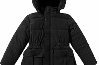 Happy Cherry Ragazze Cappotto Invernale con Cappuccio Rimovibile Bambina Giacca Calda Antivento Elegante Parka Lungo 6-11 Anni – B0FPL8K6C1