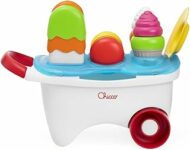 Chicco Gioco Carretto dei Gelati, Playset 2in1, Attività di impilamento e incastro, attività gioco di ruolo, pratica maniglia e ruote libere, Playset 19 pezzi per comporre deliziosi dolci, 12-36 M – B0DSWKJRD9