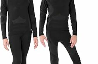 Homord Set Intimo Termico Bambino Traspirante Tessuto di Carbone di bambù Intimo Funzionale Set Biancheria Intima Termica Buono per Il Calcio, Lo Sci, l’hockey su Ghiaccio, la Corsa, Il Sonno – B0B8BWZJGX
