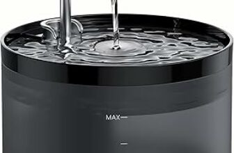 Fontanella per Gatti, GIOTOHUN Fontanella Gatti, 2L Fontanella Gatto, Forma di Rubinetto, Pompa Dell’acqua Super Silenziosa, Filtraggio dei Peli Randagi, Due tipi di Modalità di Flusso Dell’Acqua,Nero – B0BGL2GTTM