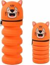 2 in 1 Astuccio Scuola, Retrattile, Astuccio Silicone con Cerniera, Verticale, Forma di Animale 3D, Portapenne da Scrivania, per Ragazze e Ragazzi Pastelli Pennarelli, H 20 cm, Fino a 15 Penne (A) – B0FFSW9K1C